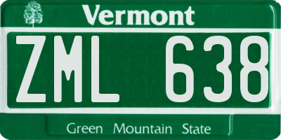 VT license plate ZML638