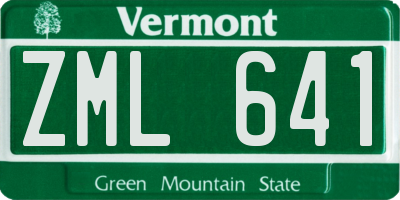 VT license plate ZML641