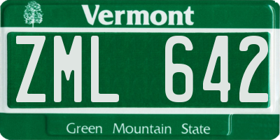 VT license plate ZML642