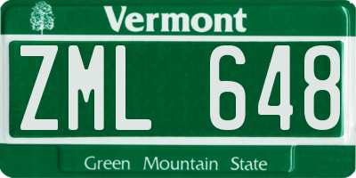 VT license plate ZML648