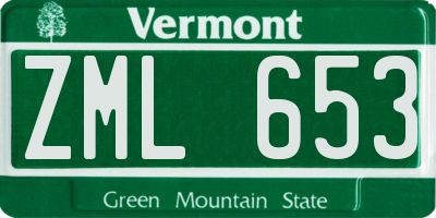 VT license plate ZML653