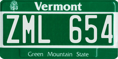 VT license plate ZML654
