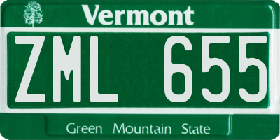 VT license plate ZML655