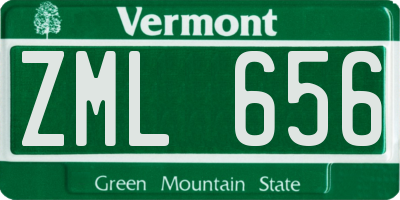 VT license plate ZML656