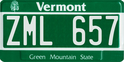VT license plate ZML657