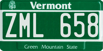 VT license plate ZML658