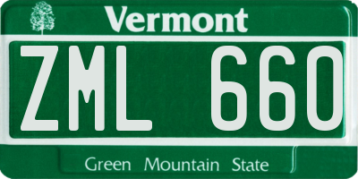 VT license plate ZML660