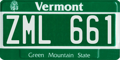 VT license plate ZML661