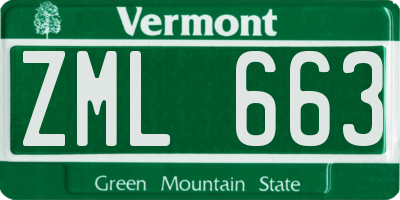 VT license plate ZML663