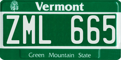 VT license plate ZML665