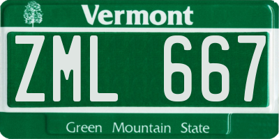 VT license plate ZML667