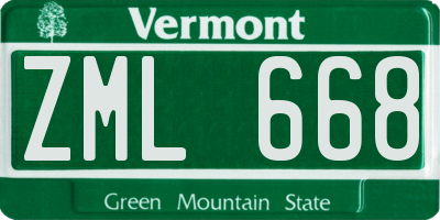 VT license plate ZML668