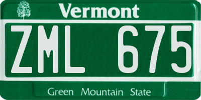 VT license plate ZML675