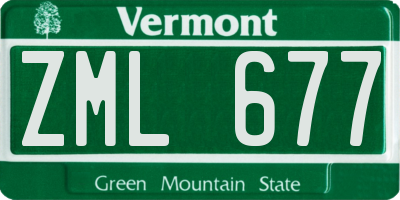 VT license plate ZML677
