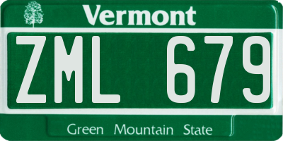 VT license plate ZML679