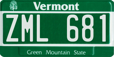 VT license plate ZML681
