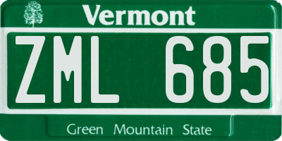 VT license plate ZML685