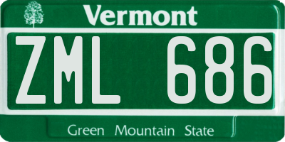 VT license plate ZML686