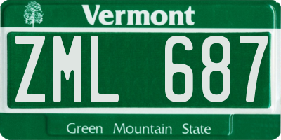 VT license plate ZML687