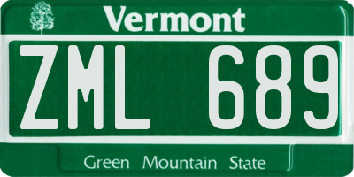 VT license plate ZML689
