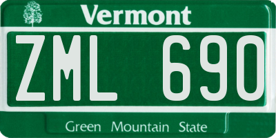 VT license plate ZML690