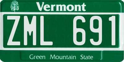 VT license plate ZML691