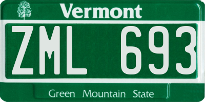 VT license plate ZML693