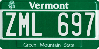 VT license plate ZML697
