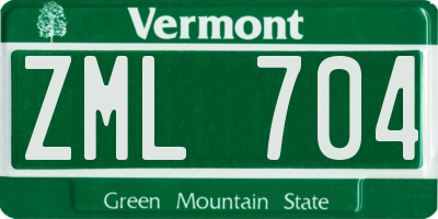 VT license plate ZML704