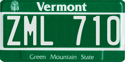 VT license plate ZML710