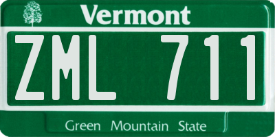 VT license plate ZML711