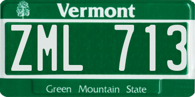 VT license plate ZML713