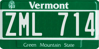 VT license plate ZML714