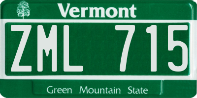 VT license plate ZML715