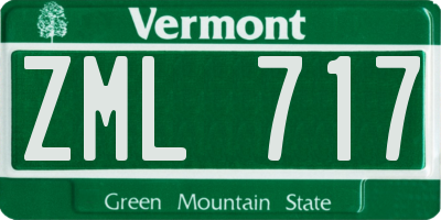 VT license plate ZML717