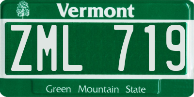 VT license plate ZML719