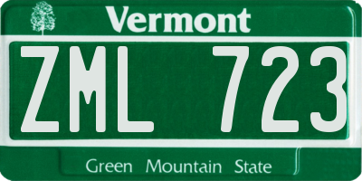 VT license plate ZML723