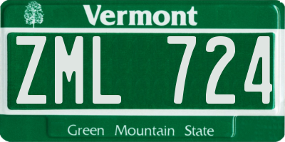 VT license plate ZML724