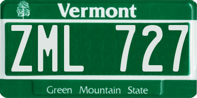 VT license plate ZML727