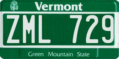 VT license plate ZML729