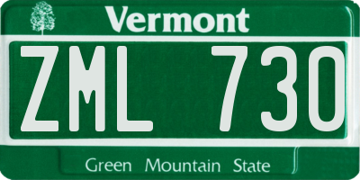 VT license plate ZML730