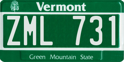 VT license plate ZML731