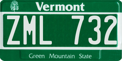 VT license plate ZML732
