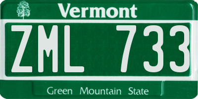VT license plate ZML733