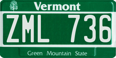 VT license plate ZML736