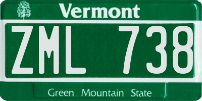 VT license plate ZML738