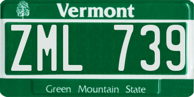 VT license plate ZML739