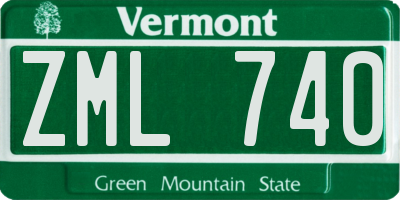 VT license plate ZML740