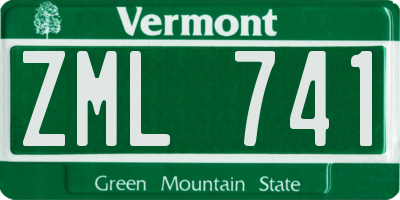 VT license plate ZML741