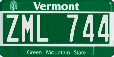 VT license plate ZML744